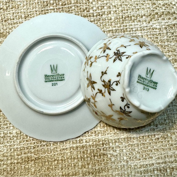 Vintage gold plated espresso coffee cup with a saucer Bareuther Bavaria Lorsch - Picture 6 of 10